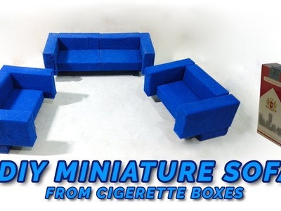 Diy miniature sofa from recycling cigarette boxes- DIY with sayan