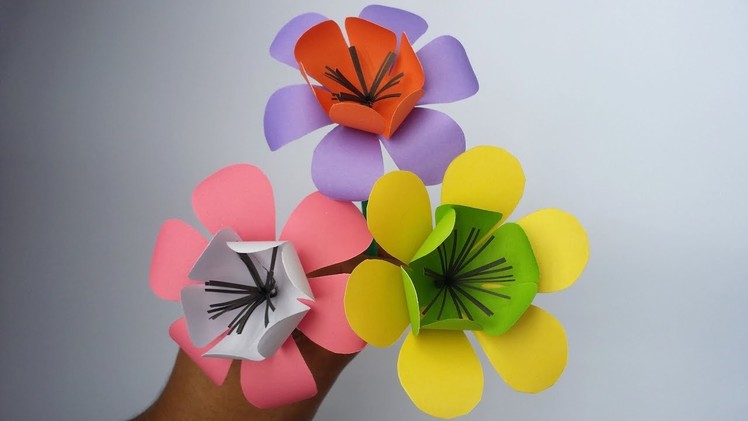DIY: Paper Flower!!! How to Make Beautiful Flower With Colour Paper!!! Easy Tutorial For Bigginers!!