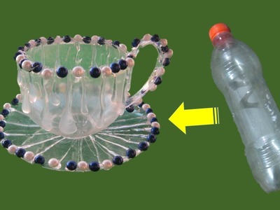 DIY Waste plastic bottle reuse idea # How to make cup and saucer with waste plastic bottle # Ba2