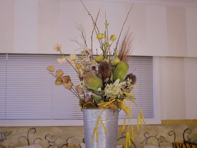Floristry Tutorial: Colourful and Rustic Tall Tin Arrangement