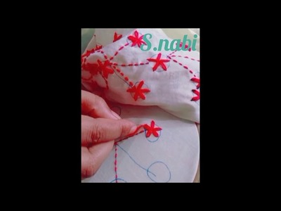 Hand embroidery design  for bedsheet