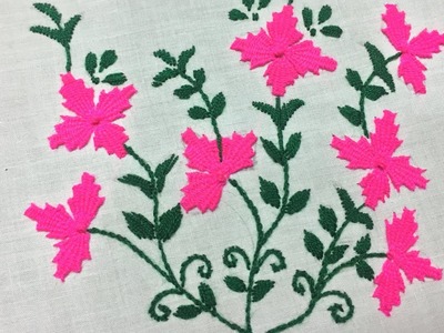 Hand embroidery kadai kamal stitch by nakshi design art