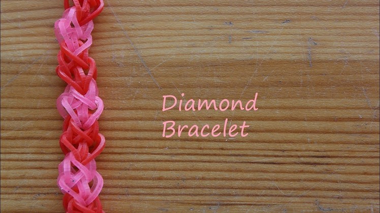 HOW TO MAKE A DIAMOND BRACELET ON RAINBOW LOOM (beginner level design)