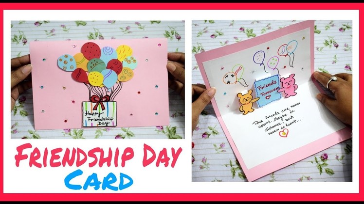 How to make card for Friends l DIY Friendship Day Card ideas l Friendship Day Pop Up Greeting Card