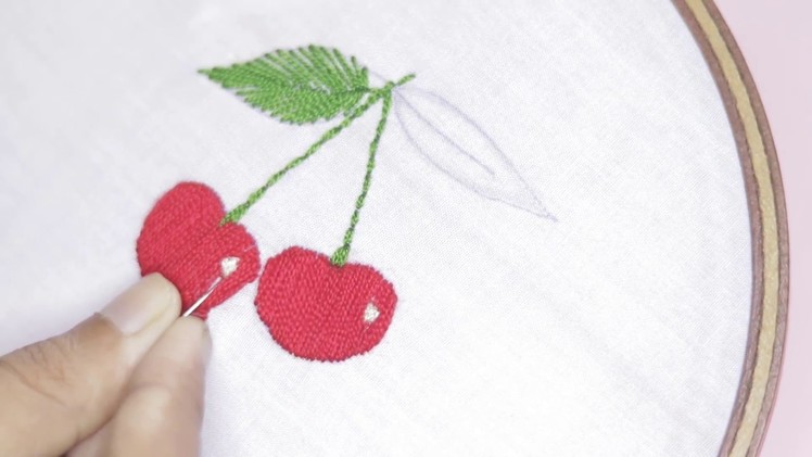 How to Make Hand Embroidery Cherry By Filling Stitch | DiyRoll