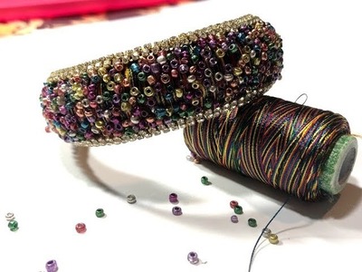 How To Make Silk Thread Bangles at Home -Using seed beads