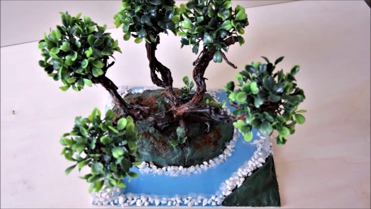 Miniature Island with wire Tree Bonsai for Crafting Art and DollHouse - DIY How to make