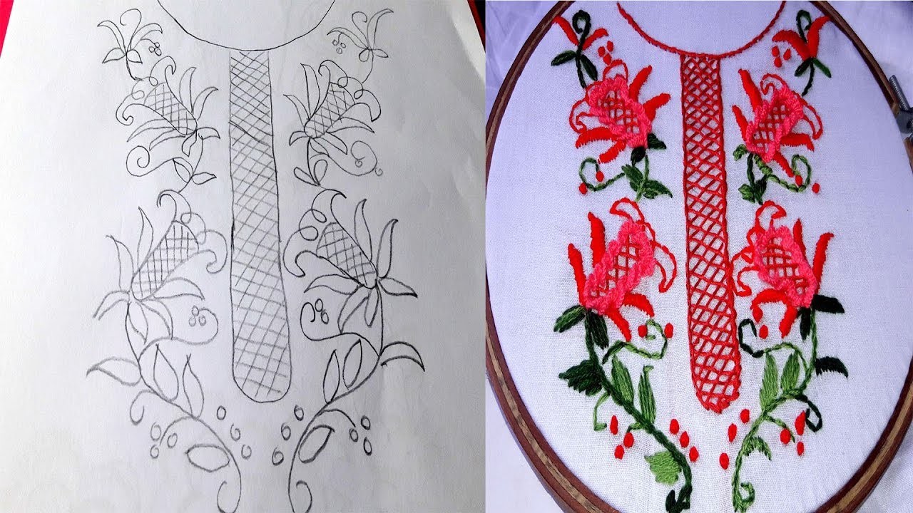kurti neck design hand embroidery