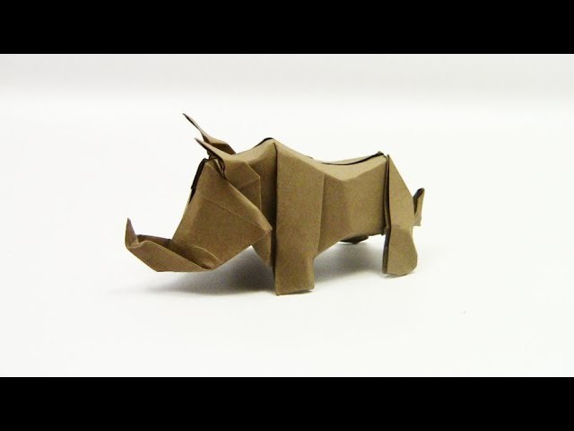 Origami Rhino (Rhinoceros) by 摺紙 (Lin Chen) - Yakomoga Easy Origami tutorial