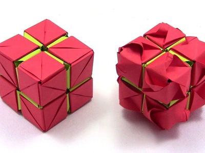 Origami Rose Cube Kusudama by Yakomoga IN ENGLISH - Yakomoga Easy Origami tutorial