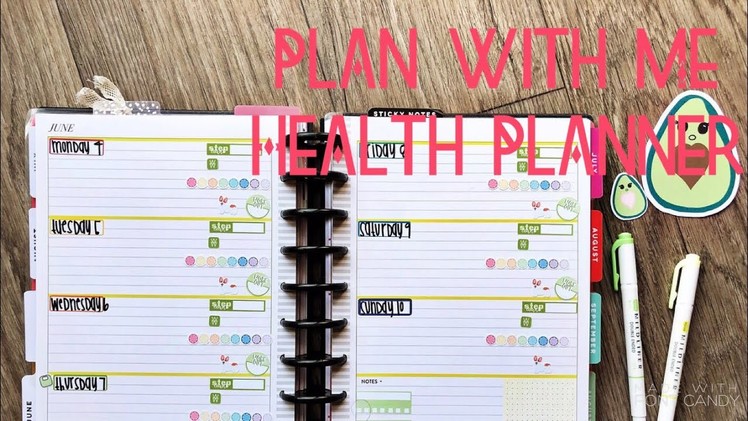 Plan With Me. Health and Wellness. Horizontal Happy Planner