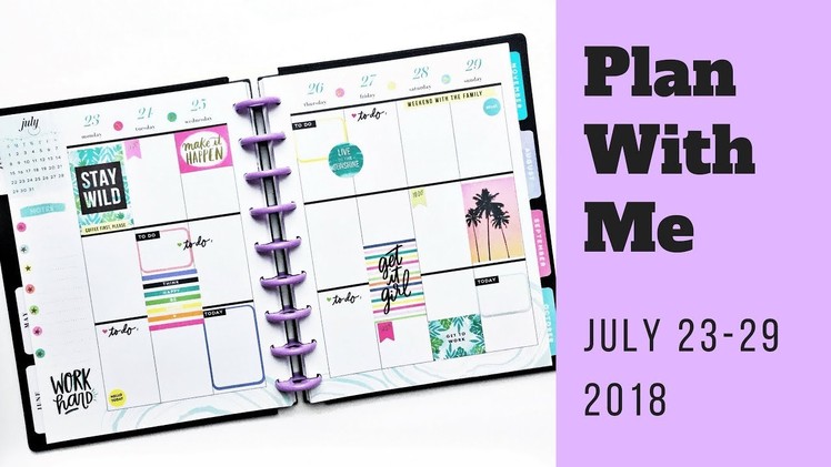 Plan With Me using only ONE sticker book! Classic Happy Planner July 23 - July 29, 2018