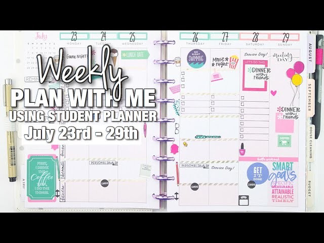 Weekly Plan With Me | Home Management STUDENT Happy Planner | At Home With Quita