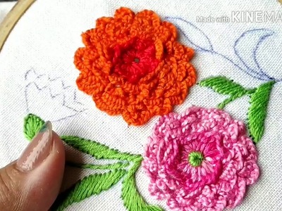 215-Carnation flower embroidery (Hindi.Urdu)