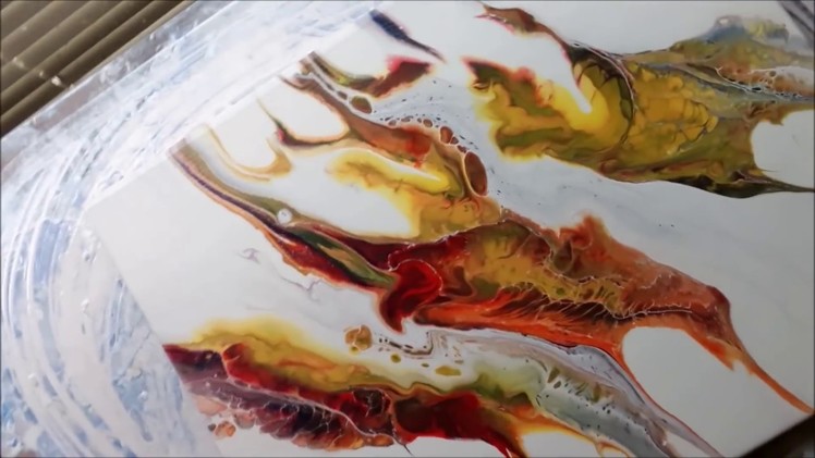 Acrylic Fluid Pouring With A Twist. Experimenting With The Technique.