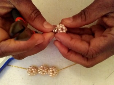 Beaded balls pendants and earring #13