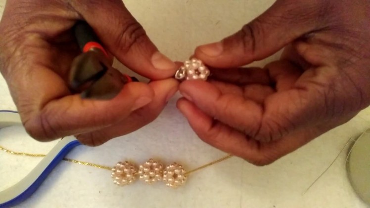 Beaded balls pendants and earring #13
