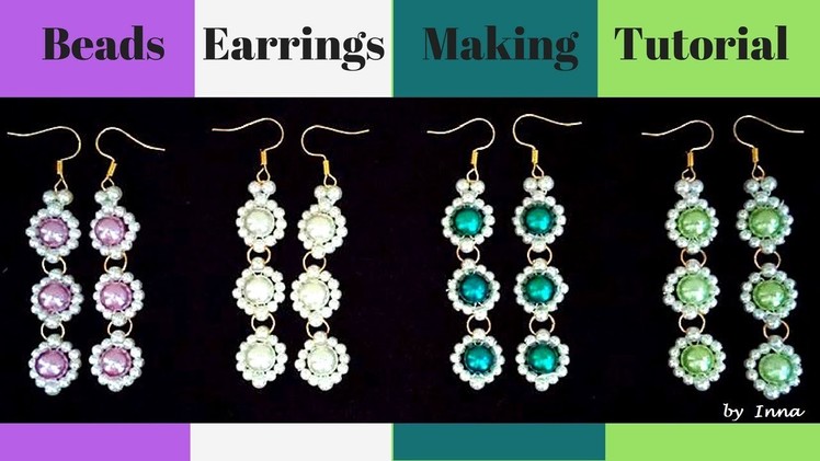 Beaded earrings tutorial.  Easy beaded earrings pattern