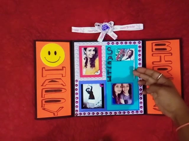 Birthday card fr bestfriend. . #Zig zag folding card # greeting card Kam photo album. ????