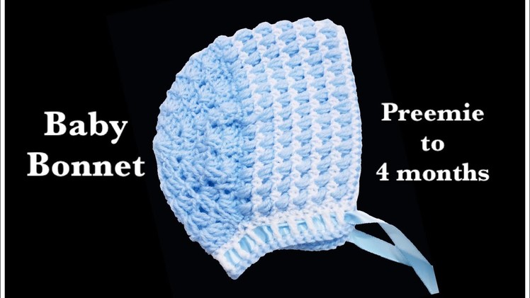Crochet newborn | preemie baby | bonnet | hat | Reborn doll clothes | easy #145 by Crochet for Baby