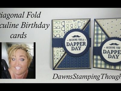 Diagonal Fold Masculine Birthday cards
