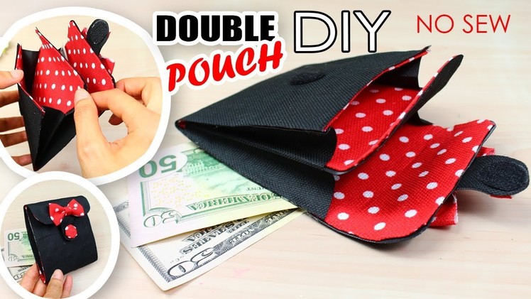 DIY MINI WALLET AWESOME DOUBLE POUCH TUTORIAL NO SEW
