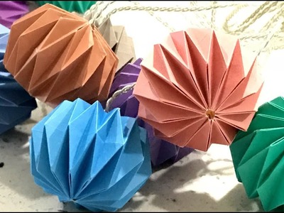 DIY Paper String Light【Origami paper lantern】