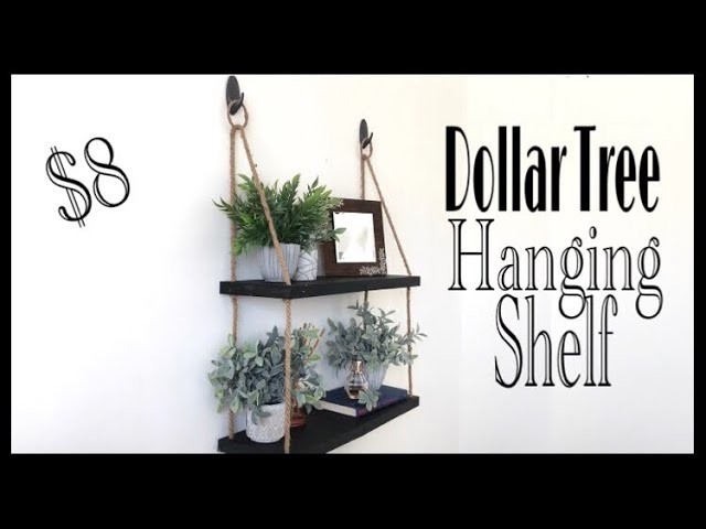 Dollar Tree DIY Hanging Rope Shelf