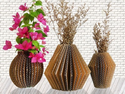 Easy DIY Flower Vases, How To Make a Cardboard Vase