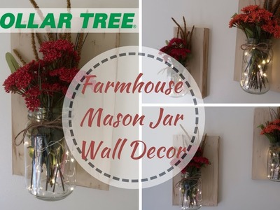 FARMHOUSE DECOR DIY | DOLLAR TREE DIY | FALL MASON JAR WALL DECOR | COLLAB WITH KRAFTSBYKATELYN