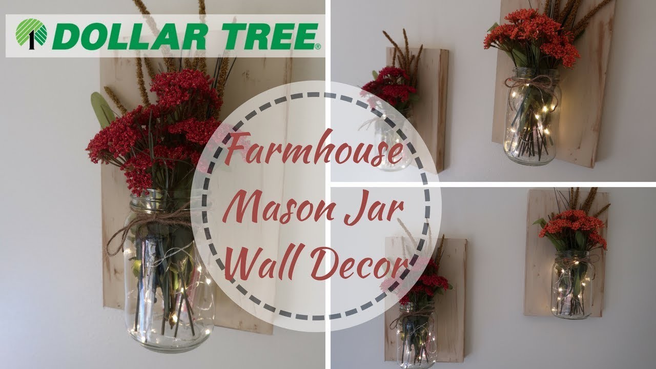 FARMHOUSE DECOR DIY | DOLLAR TREE DIY | FALL MASON JAR WALL DECOR | COLLAB WITH KRAFTSBYKATELYN
