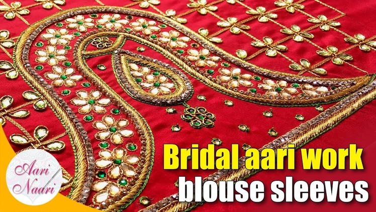 Full sleeves aari vanki design | Bridal aari work blouse | vanki design sleeves maggam work