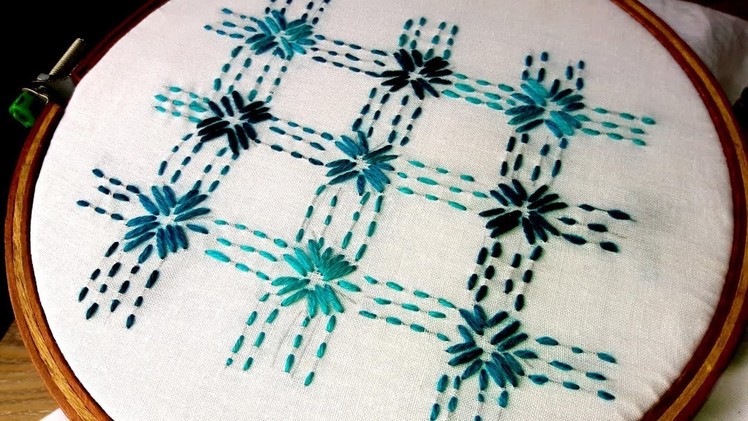 Hand Embroidery : nakshi katha design.