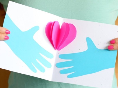Hands Holding a Heart Mothers day Card
