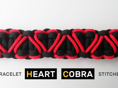 Heart Stitched Cobra Paracord Bracelet