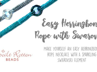 Herringbone Stitch Beaded Necklace with Swarovski
