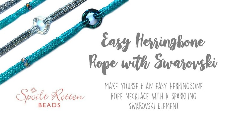 Herringbone Stitch Beaded Necklace with Swarovski