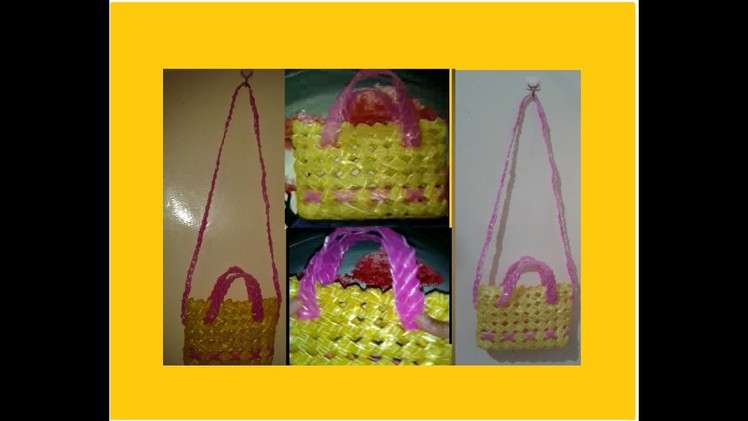HOW TO CREATE HANDY CUTE BAG made by recyclable softdrinks plastic straw PART 3