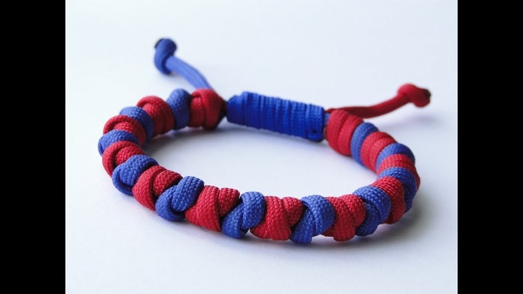 How to Make a "Scaffold.Overhand" Knot Paracord Survival Bracelet-Common Whipping Sliding Knot