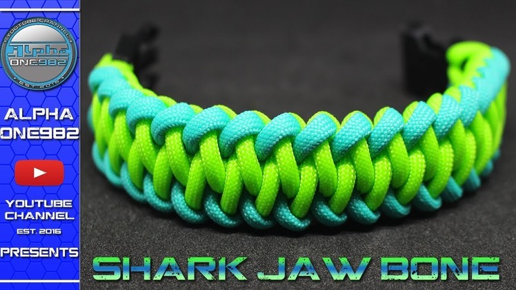 How To Make a Paracord Bracelet Modified SHARK Jaw Bone - How to tie - DIY - Tutorial