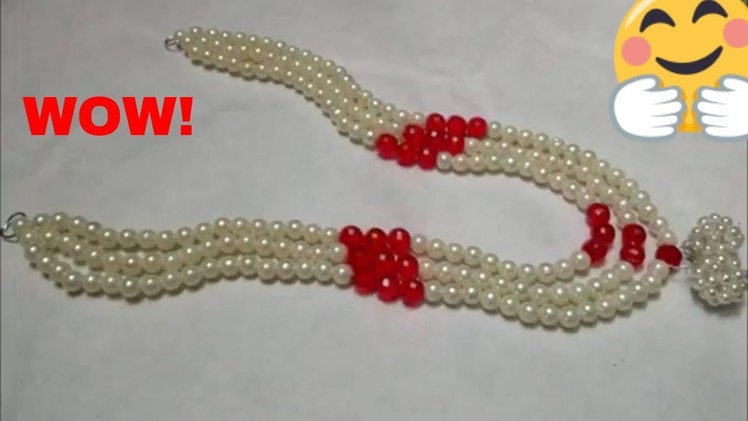 How to Make a Pearl Beaded Necklace | Jewellery Making |