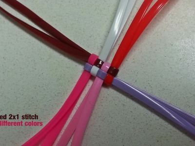 How to Start a 2X1 Double Sided Stitch With 6 Different colors -Lanyard