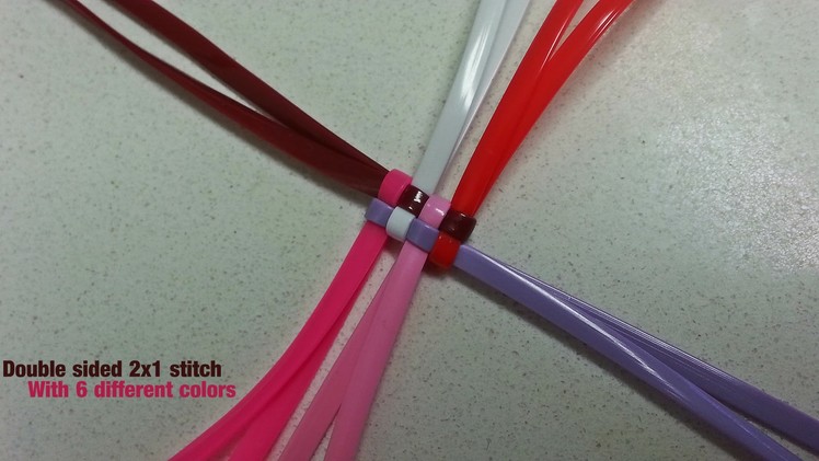 How to Start a 2X1 Double Sided Stitch With 6 Different colors -Lanyard