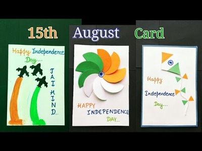 #Independencedaycards. Independence Day Card Ideas for Kids.15th August Card.Tricolor Card Making