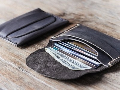 Leather Front Pocket Wallet #014 - Handmade by JooJoobs