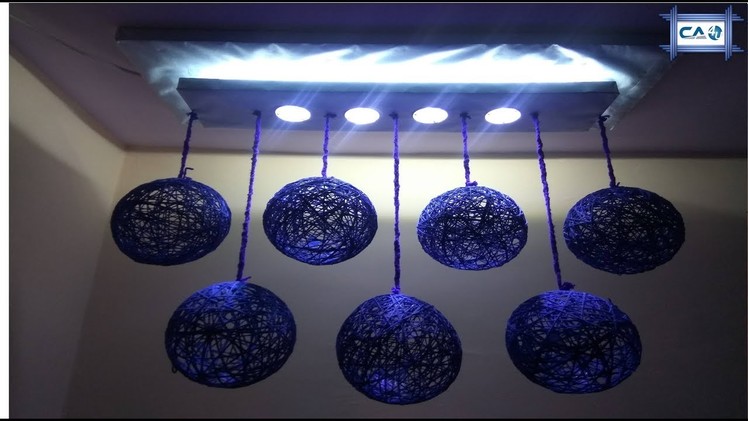 MAKE A HOME MADE WRAPPED BALLOON LAMP|LED NIGHT LAMP|CRAZY ART 4U