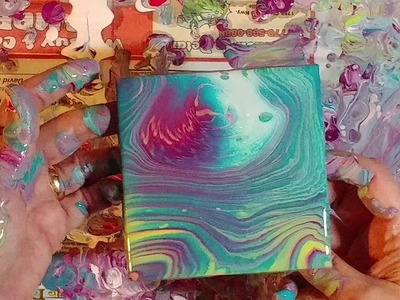 Marble Rose Acrylic Pour Coasters! (079)