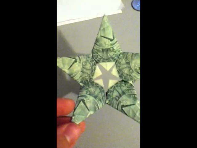 Money origami 5 pointed star