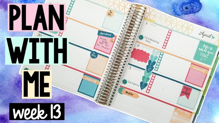 Plan With Me: Week 13 In My Horizontal Erin Condren | InspiredBlush