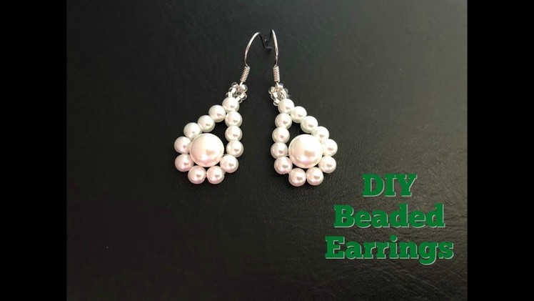 Quick & Easy to make beaded Earrings.Pearl beaded earrings